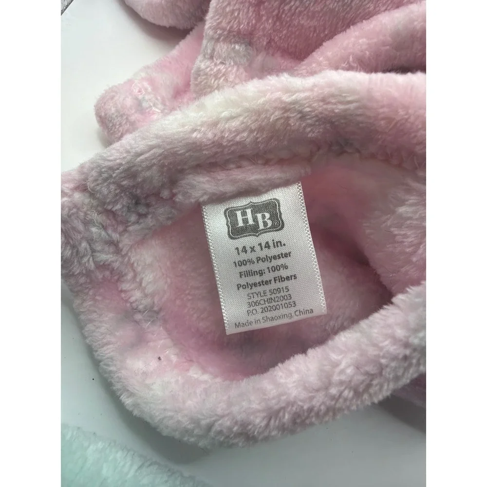 Chick Pea HB Baby Lovey Security Blanket Set Mint Bunny Pink Elephant Plush 2pc